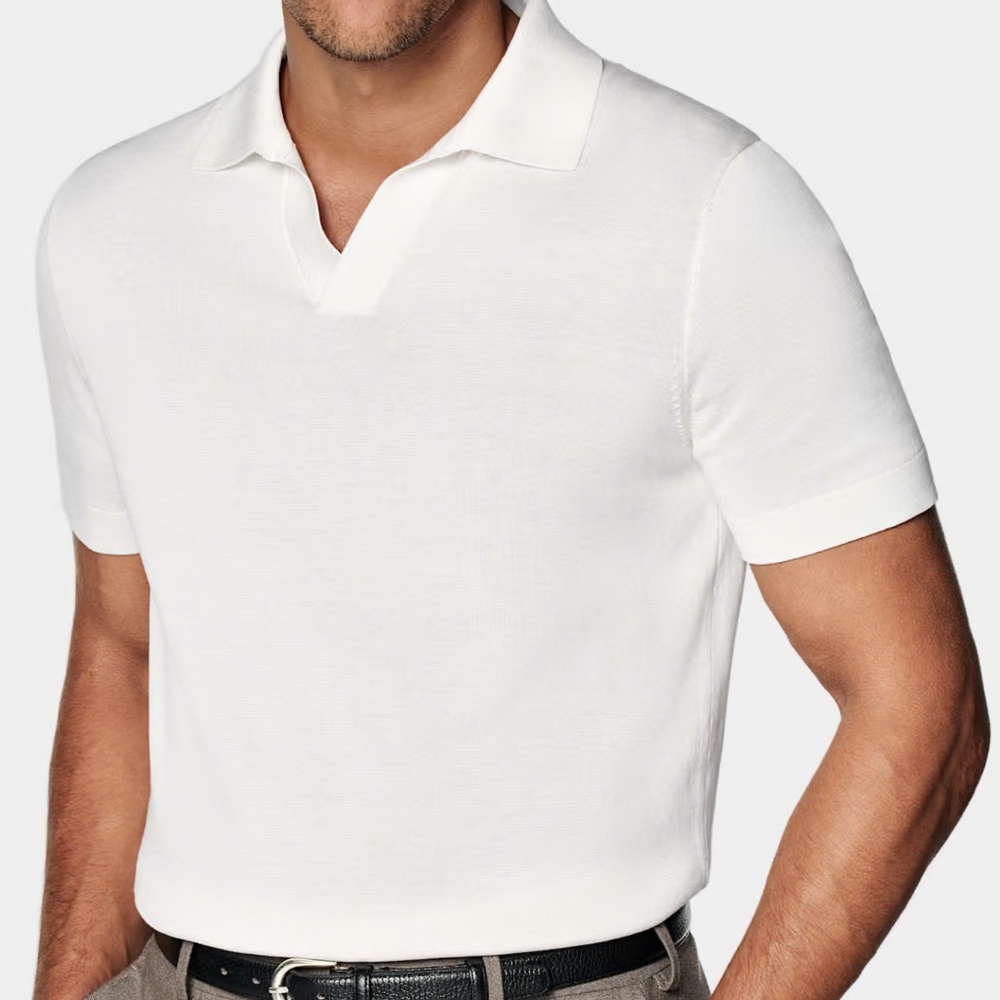 Suitsupply Off-White Buttonless Polo S: S - Picture 3 of 11